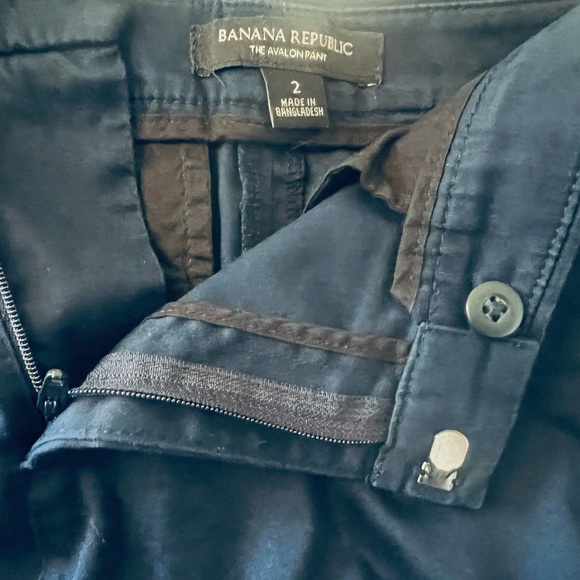 Banana Republic Avalon Pants WMN SZ 2 Navy Blue Slim Stretch Dress Work Career - Picture 5 of 9